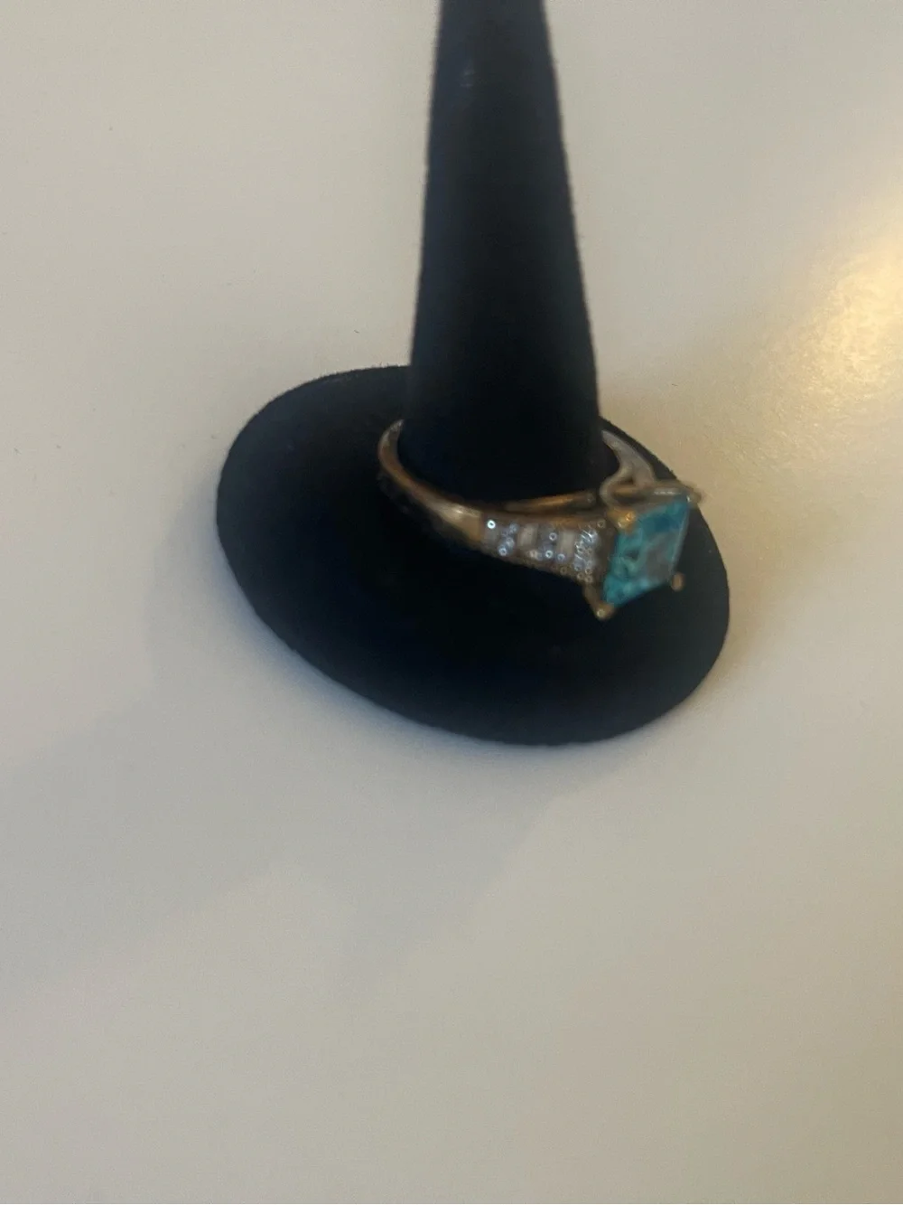 Blue Square-Cut Gem Cocktail Ring - Designer Style